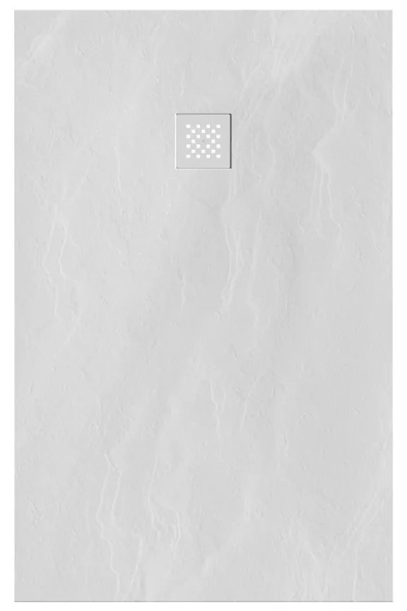 Brauer Asteroid douchevloer 90x140cm mineraalmarmer wit mat