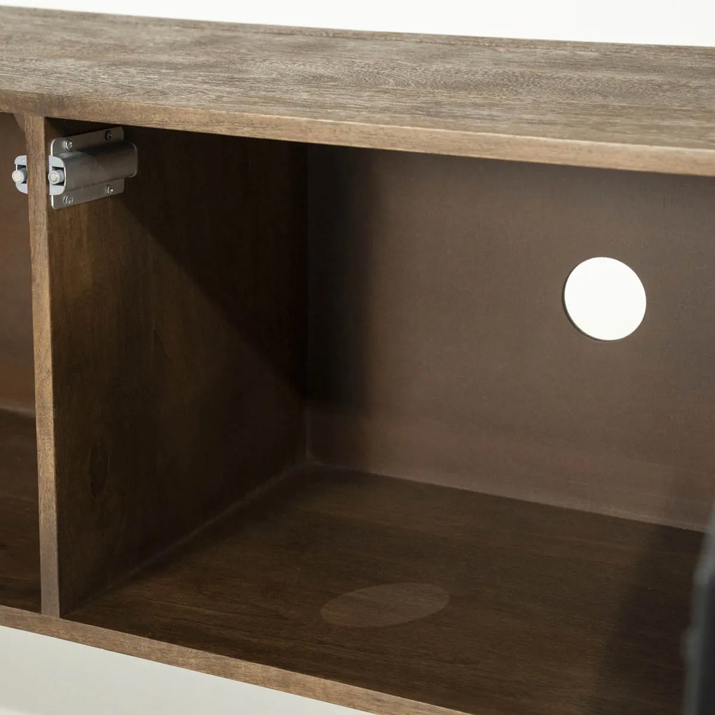 Tv-meubel Mangohout Met Vierkantjes 162 Cm - 162x41.5x54cm.