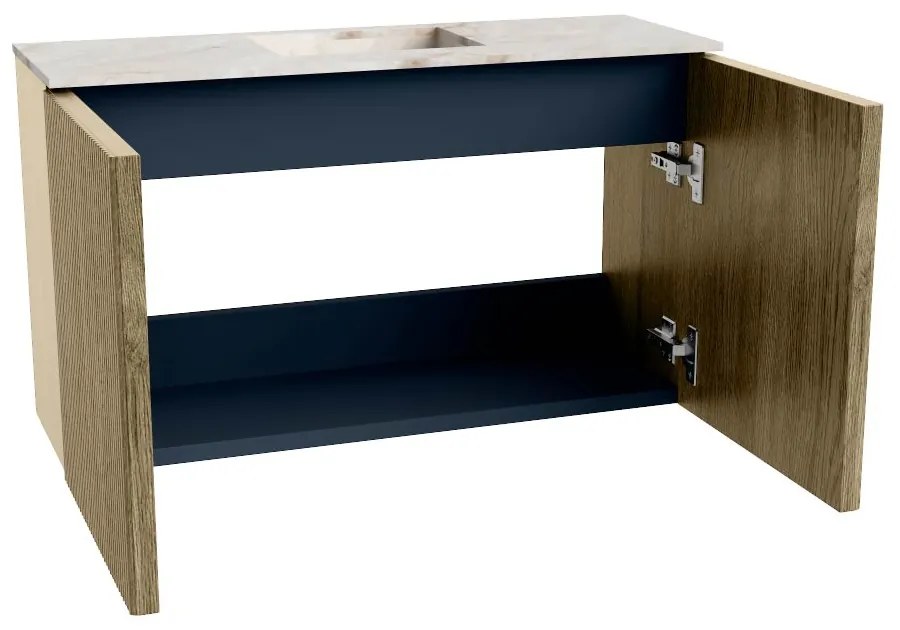 Mondiaz Joya DLux 70cm toiletmeubel dusk met wastafel faye midden zonder kraangat frappe