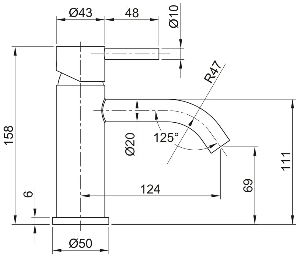 Sapho Minimal wastafelkraan RVS