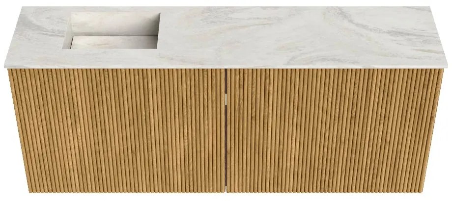 Mondiaz Joya DLux 100cm toiletmeubel oak met wastafel faye links 1 kraangat ostra