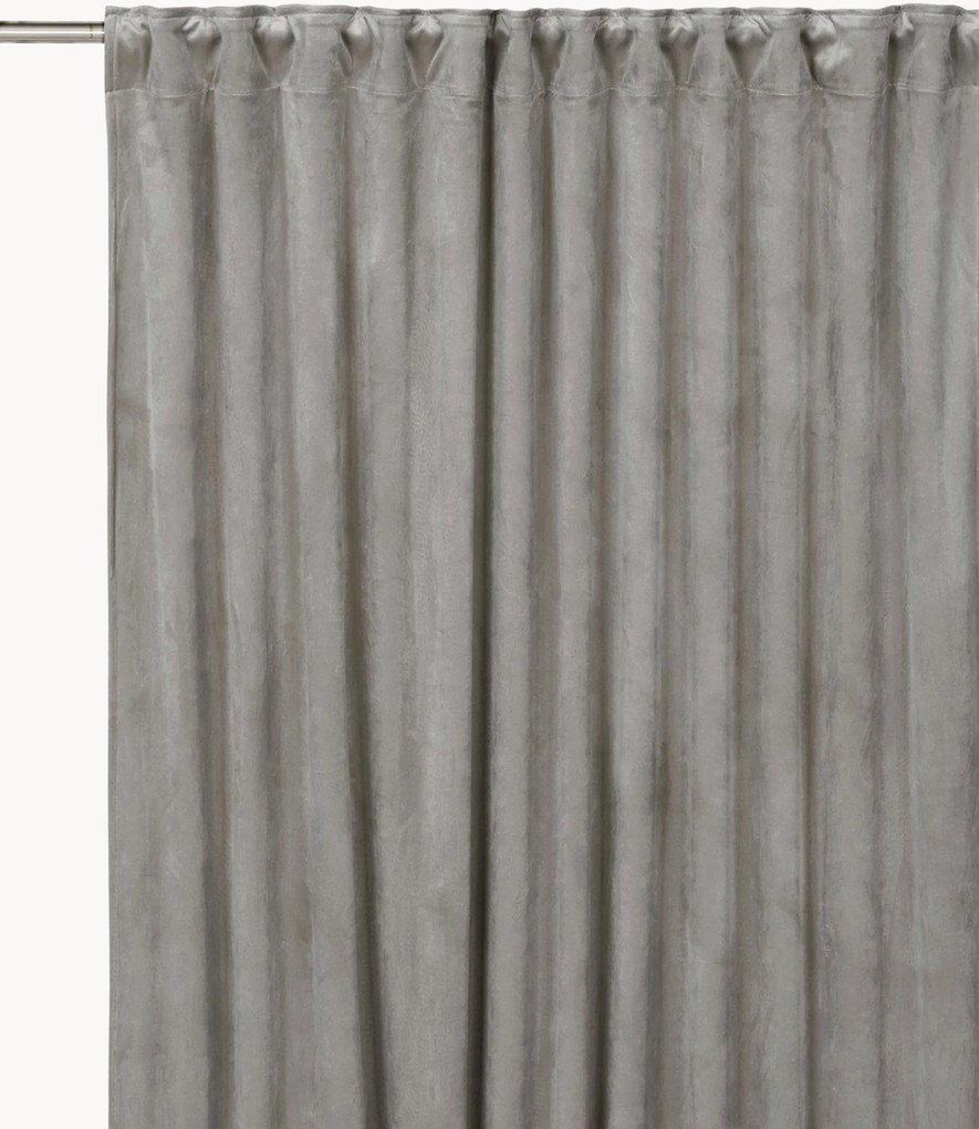 Fluwelen dim-out multibandgordijnen Elise, 2-delig, B 135 cm