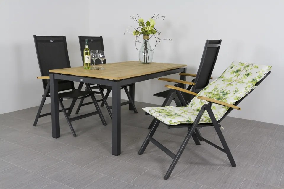 Hartman Napoli/Sonata verstelbare tuinset 160x90 cm. - Aluminium/Teak
