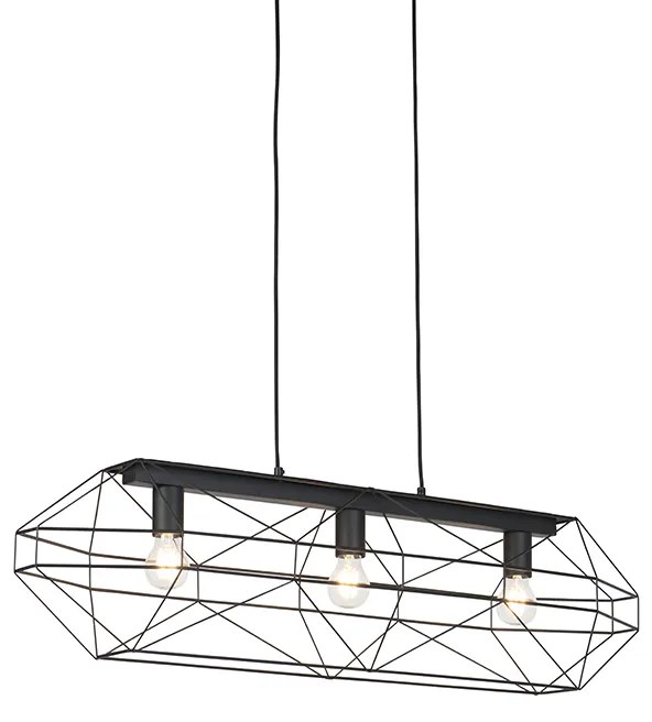 Industriële hanglamp zwart 3-lichts - Carcass