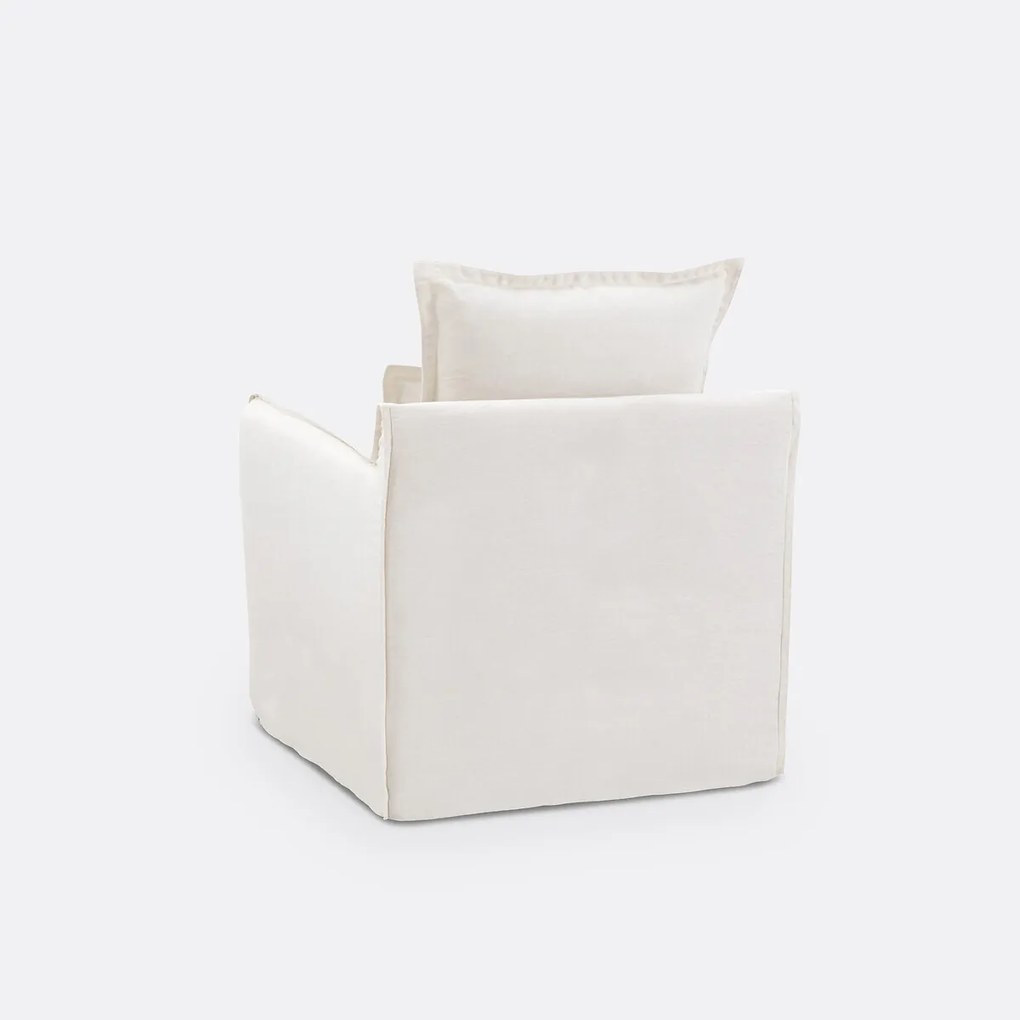 Fauteuil, afneembare hoezen, in dik linnen, Odna