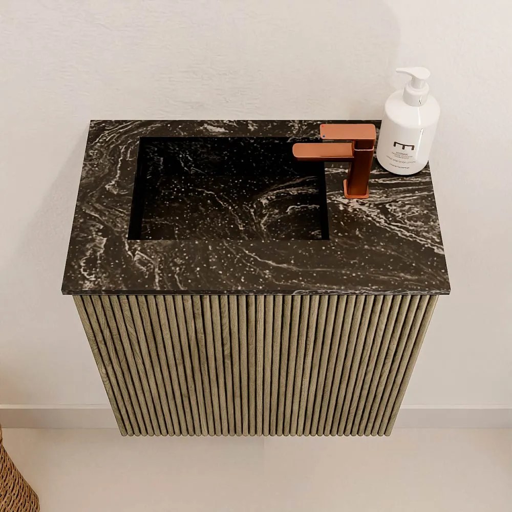 Mondiaz Joya DLux 40cm toiletmeubel dusk met wastafel faye links 1 kraangat lava