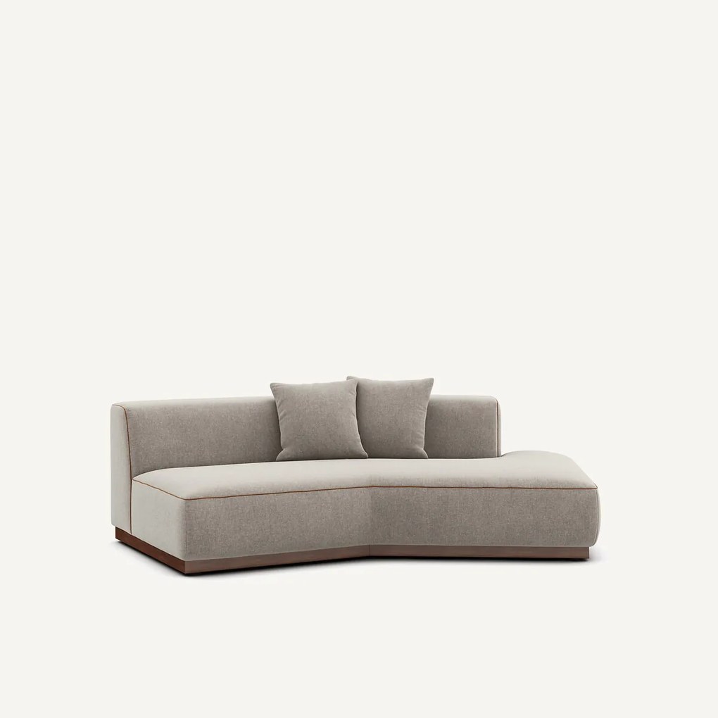 Rechte halve zetel in chenille fluweel, JACOPO