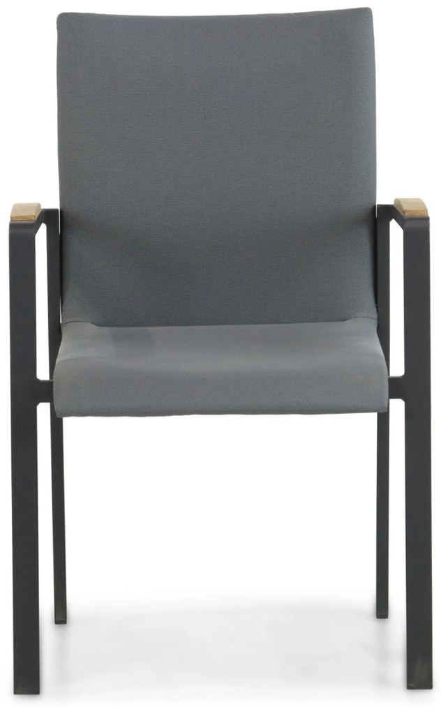 Tuinstoel stapelbaar Aluminium/textileen Grijs-antraciet Lifestyle Garden Furniture Brandon