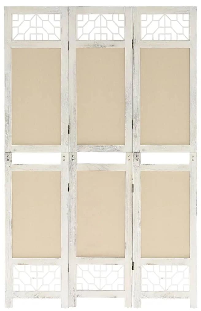 vidaXL Kamerscherm met 3 panelen 105x165 cm stof crèmekleurig