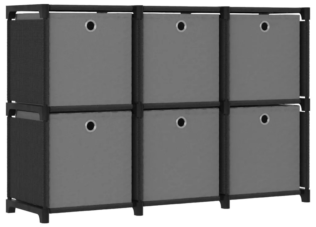 vidaXL Kast met 6 vakken met boxen 103x30x72,5 cm stof zwart