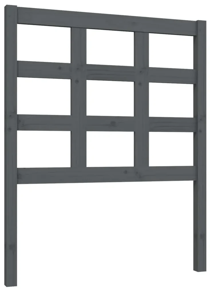vidaXL Hoofdbord 80,5x4x100 cm massief grenenhout grijs