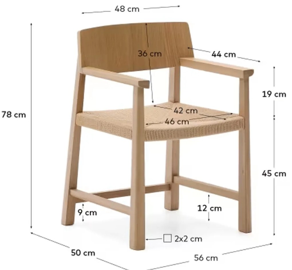 Kave Home Idun Eiken Design Eetkamerstoel