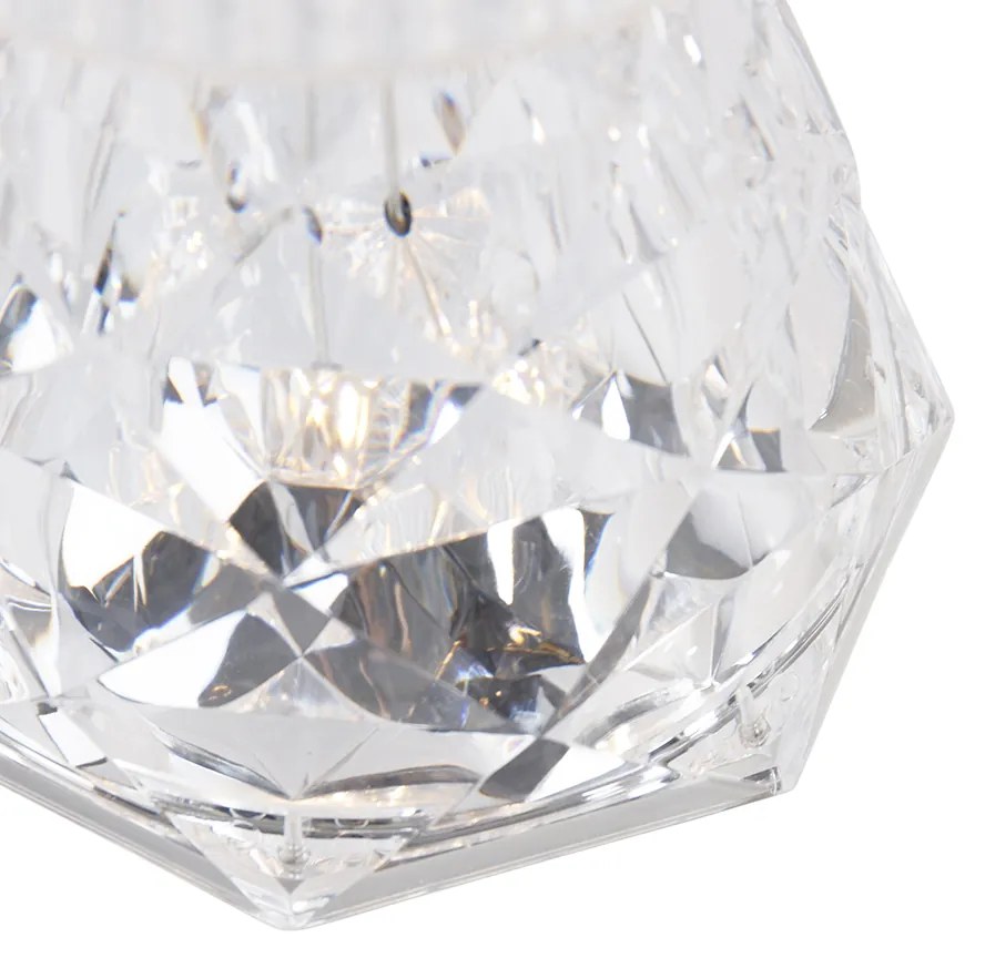Buitenlamp Tafellamp transparant glas incl. LED oplaadbaar IP44 - Lola 20 Lux Klassiek / Antiek IP44 Buitenverlichting rond Lamp