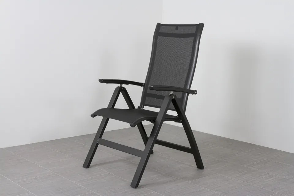 Kettler Altura/Edge verstelbare aluminium tuinset voor 4 personen 160x95 cm. - Antraciet