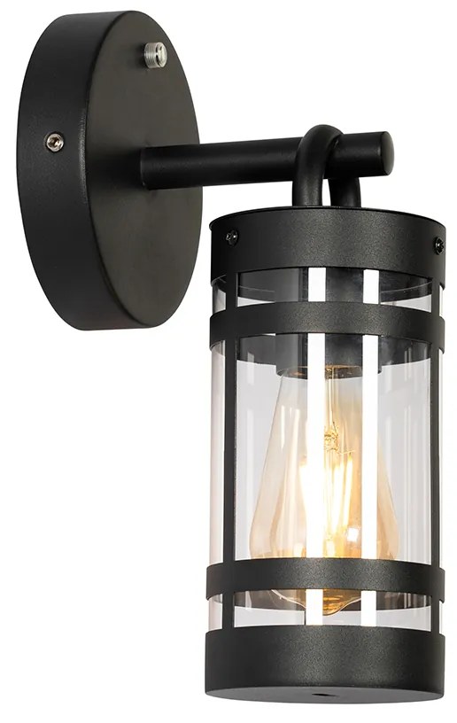 Buiten wandlamp zwart IP44 met schemersensor - Ruben