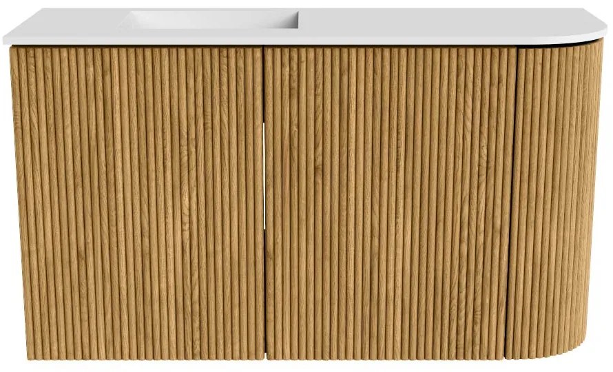 Mondiaz Joya 70cm toiletmeubel ronding rechts oak met wastafel faye links 1 kraangat talc
