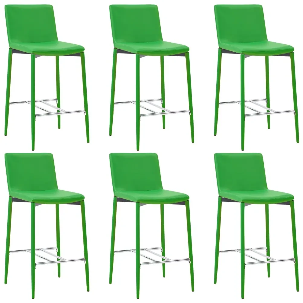 vidaXL Barkrukken 6 st kunstleer groen