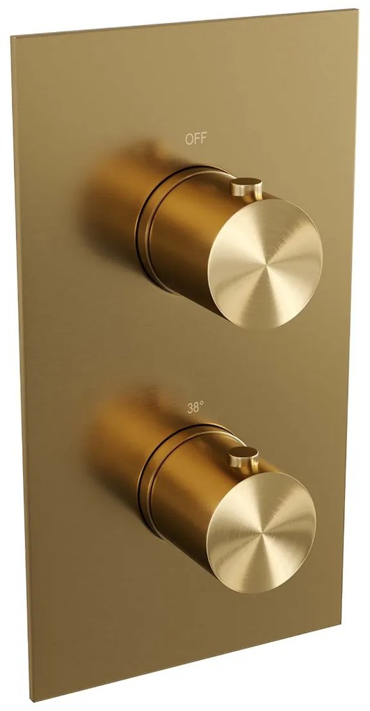 Brauer Gold Edition complete inbouw regendouche met staafhanddouche, rechte wandarm en hoofddouche 30cm set 26 messing geborsteld PVD