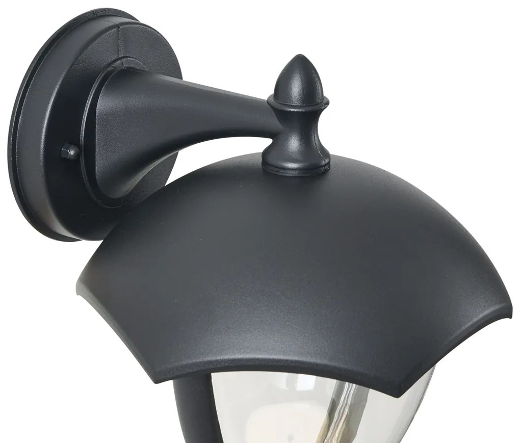 Smart buiten wandlamp zwart met helder glas incl. LED IP54 - Classica