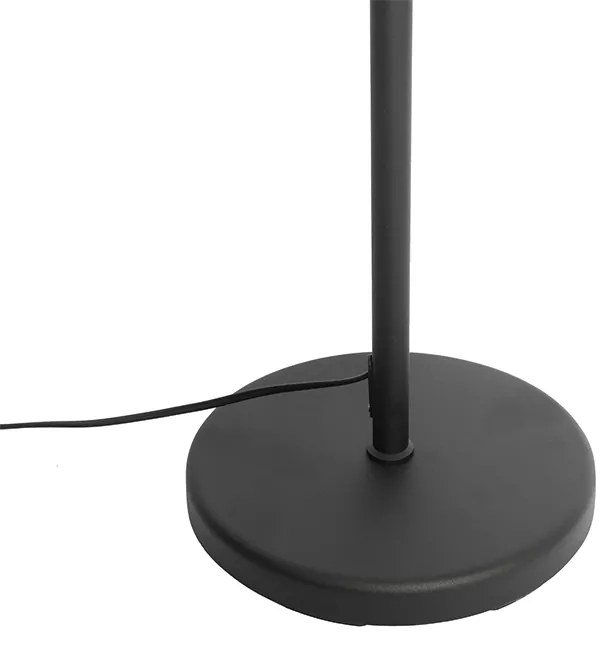 Vloerlamp zwart met zwarte kap en verstelbare arm - Ladas Deluxe