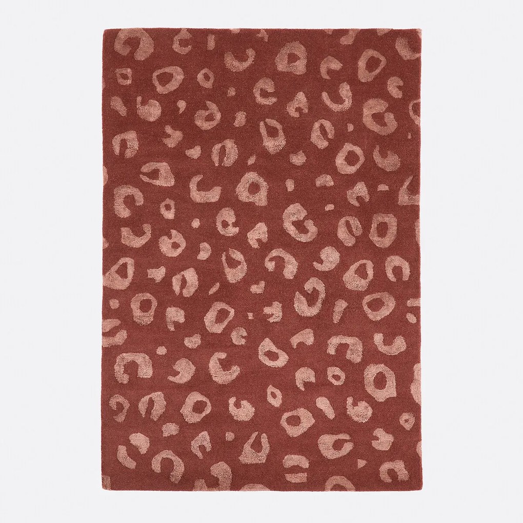 Vloerkleed in wol met luipaardprint, Thelma