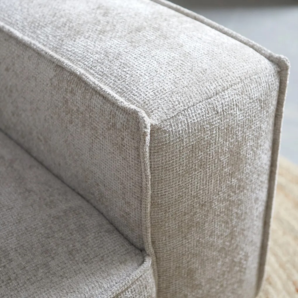 PEPP Interiors River Moderne Hoekbank Beige Stof Ottoman LinksIdesin Majestic 603