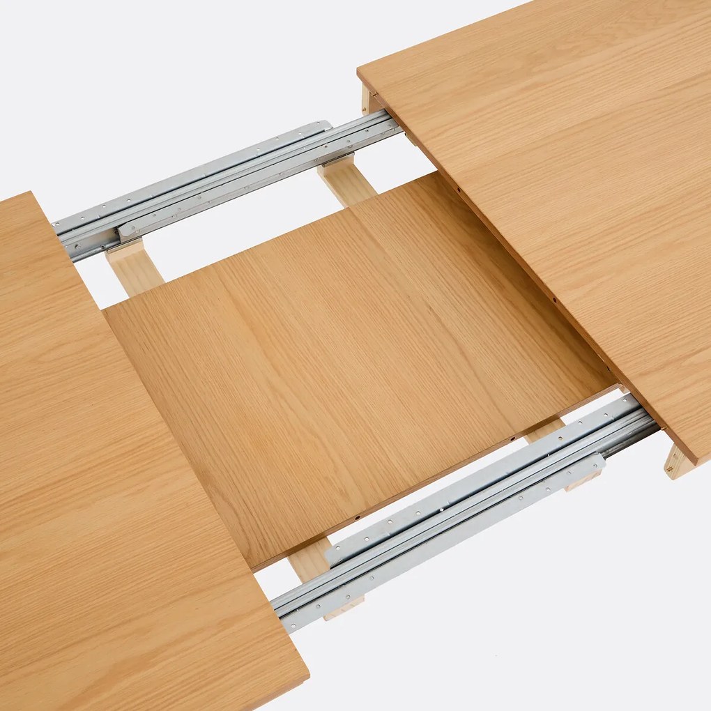 Uitschuifbare eettafel, eikenfineer, 6 tot 8 couverts, Talet