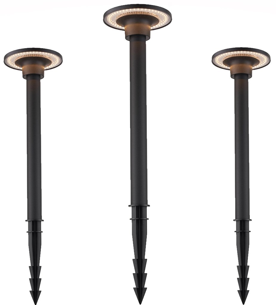 Shuttle Tuinlamp LED Spike Zwart set van 3 Tuinverlichting Zwart