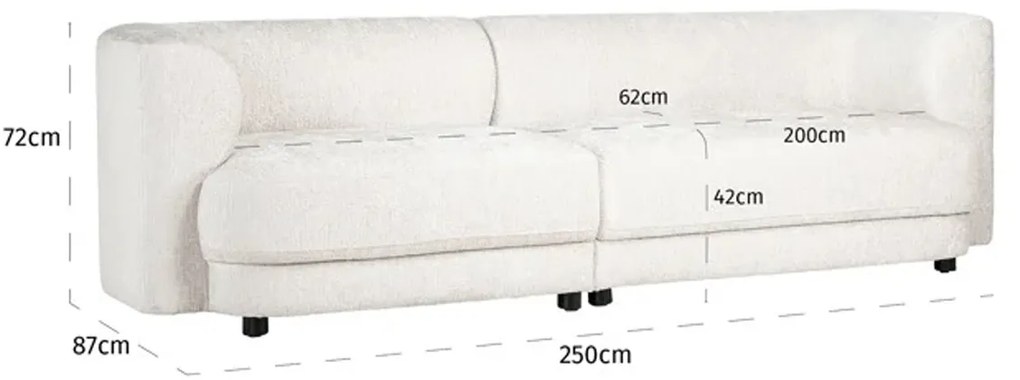 Richmond Interiors Davina Rechte Bank 250 Cm Fusion Cream