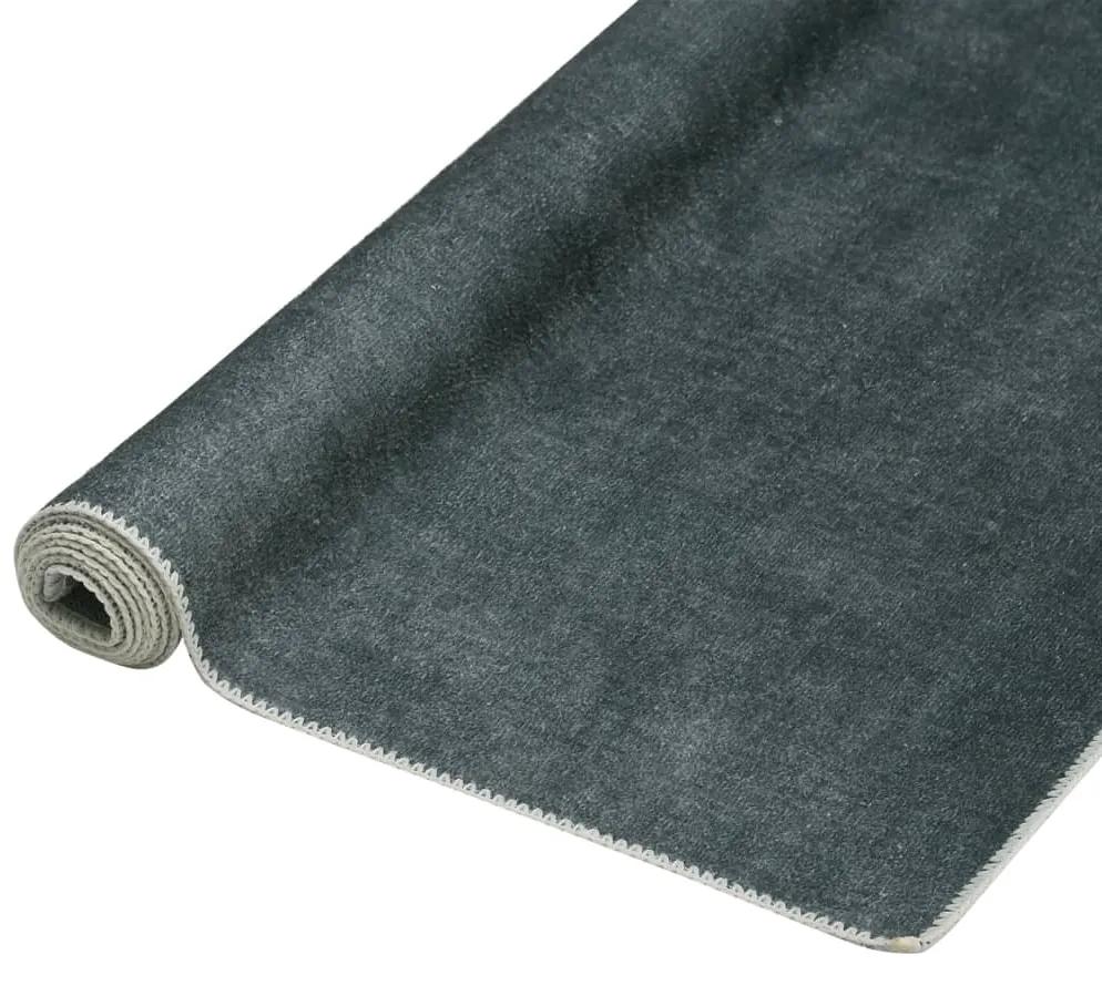 vidaXL Vloerkleed wasbaar opvouwbaar 120x170 cm polyester grijs