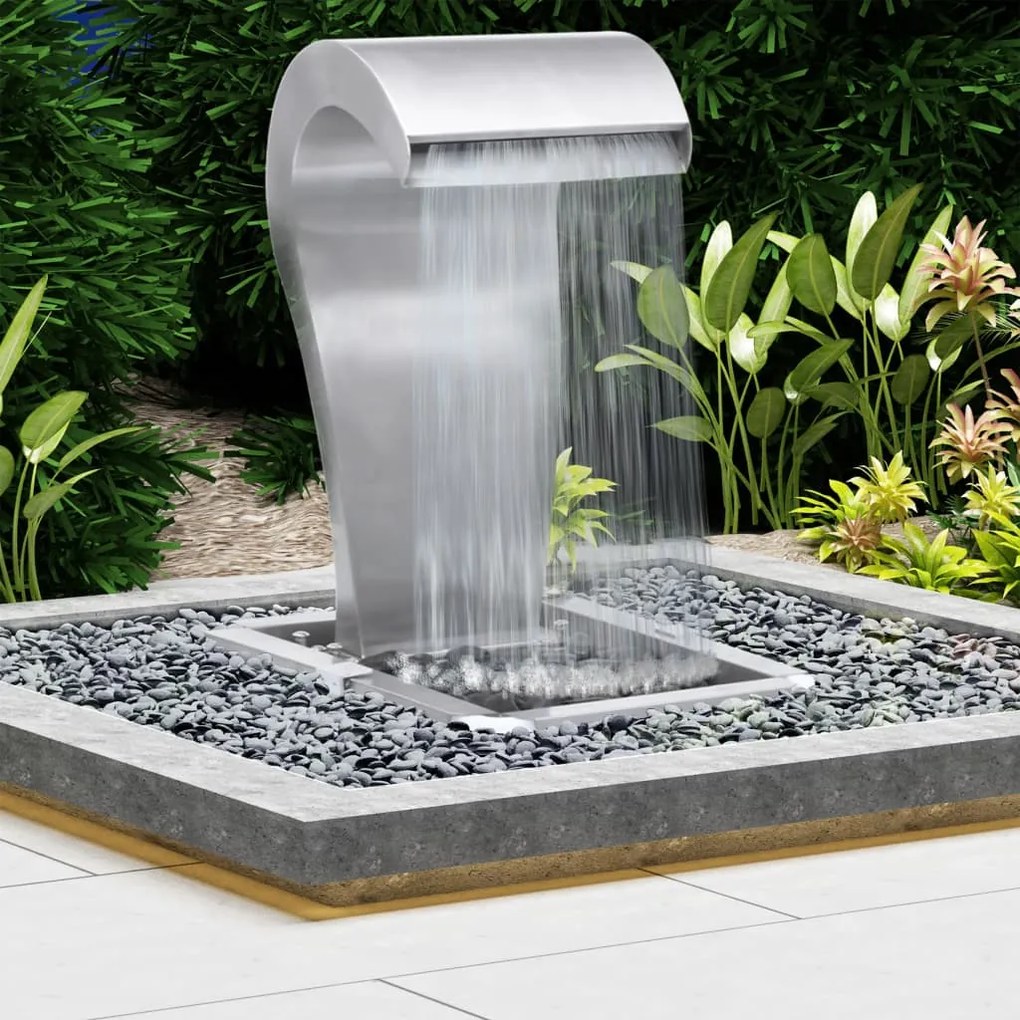 vidaXL Tuinwaterval 52,4x34,2x82 cm roestvrij staal zilverkleurig