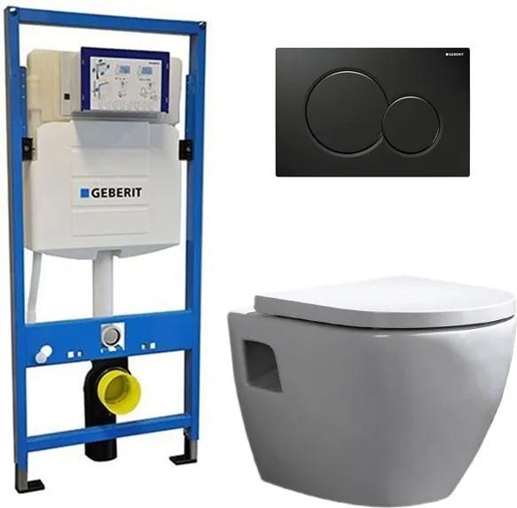 Geberit UP 320 Toiletset - Inbouw WC Hangtoilet Wandcloset - Daley Geberit Sigma-01 Zwart