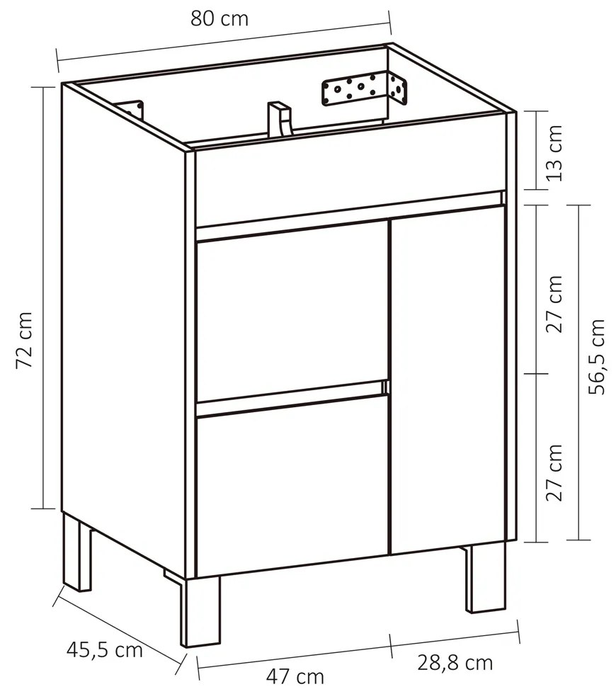 Differnz Sofi onderkast 80cm eiken