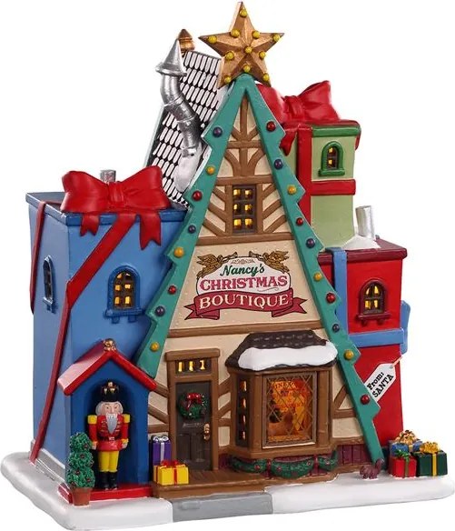 Lemax - 'Nancy's Christmas Boutique' - Verlicht gebouw - Exclusief adapter (werkt ook op batterijen)