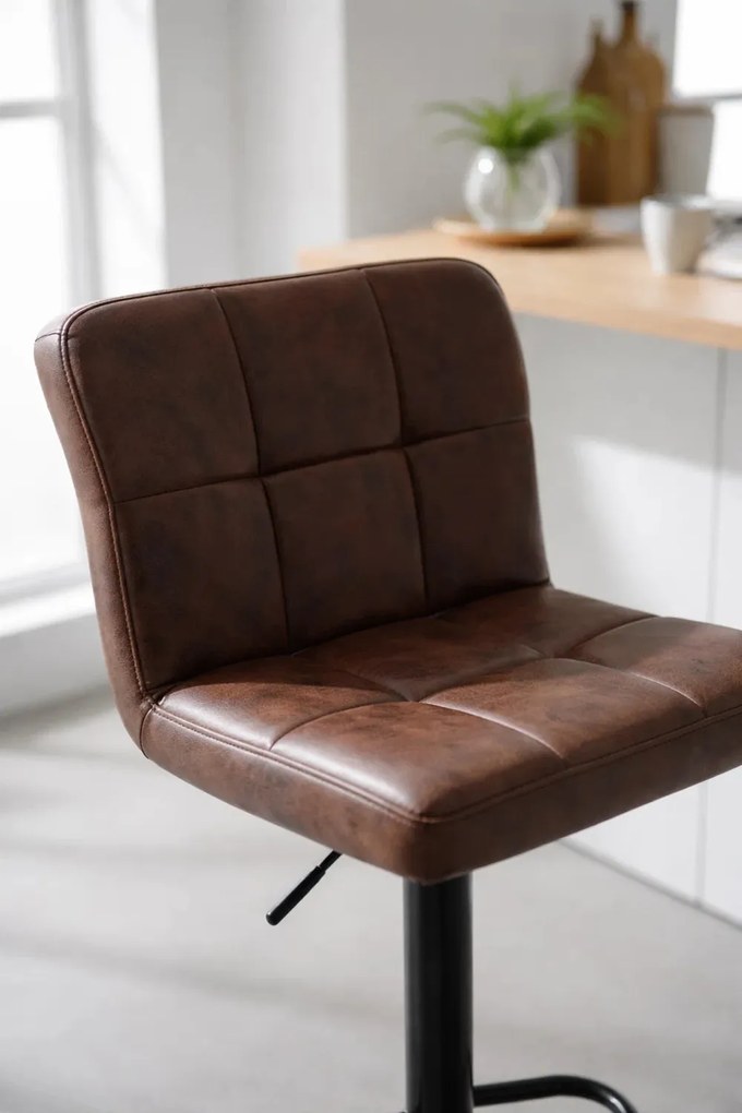 Vintage bruine kunstleren Casper kruk