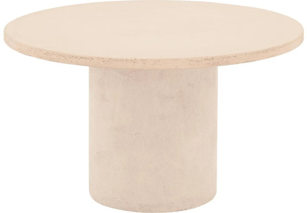 Goossens Salontafel Stone rond, beton beige, urban industrieel, 70 x 40 x 70 cm