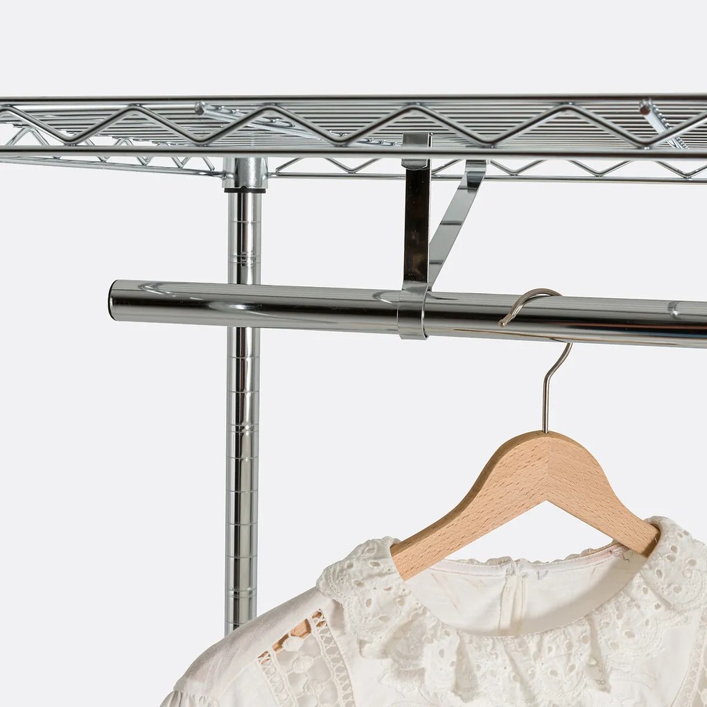 Rek met 2 hangstaven en 4 legplanken, Fozzo