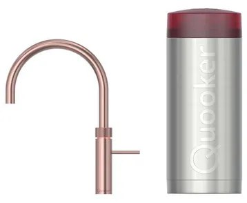 Quooker Fusion Round kokendwaterkraan - draaibare uitloop - Combi reservoir - Warm / kokend water - Rosé koper 22FRRCO