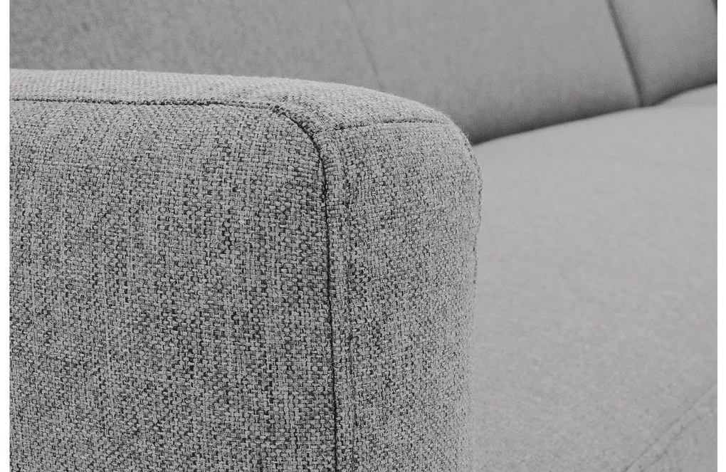 Goossens Key West lichtgrijs, stof, 2-zits, modern design met ligelement rechts