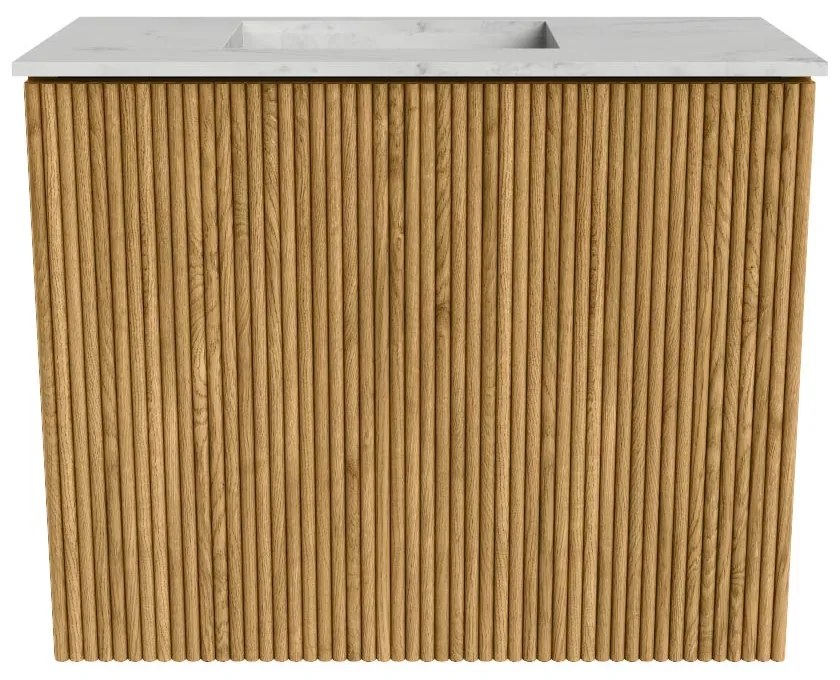 Mondiaz Joya DLux 50cm toiletmeubel oak met wastafel faye links zonder kraangat opalo