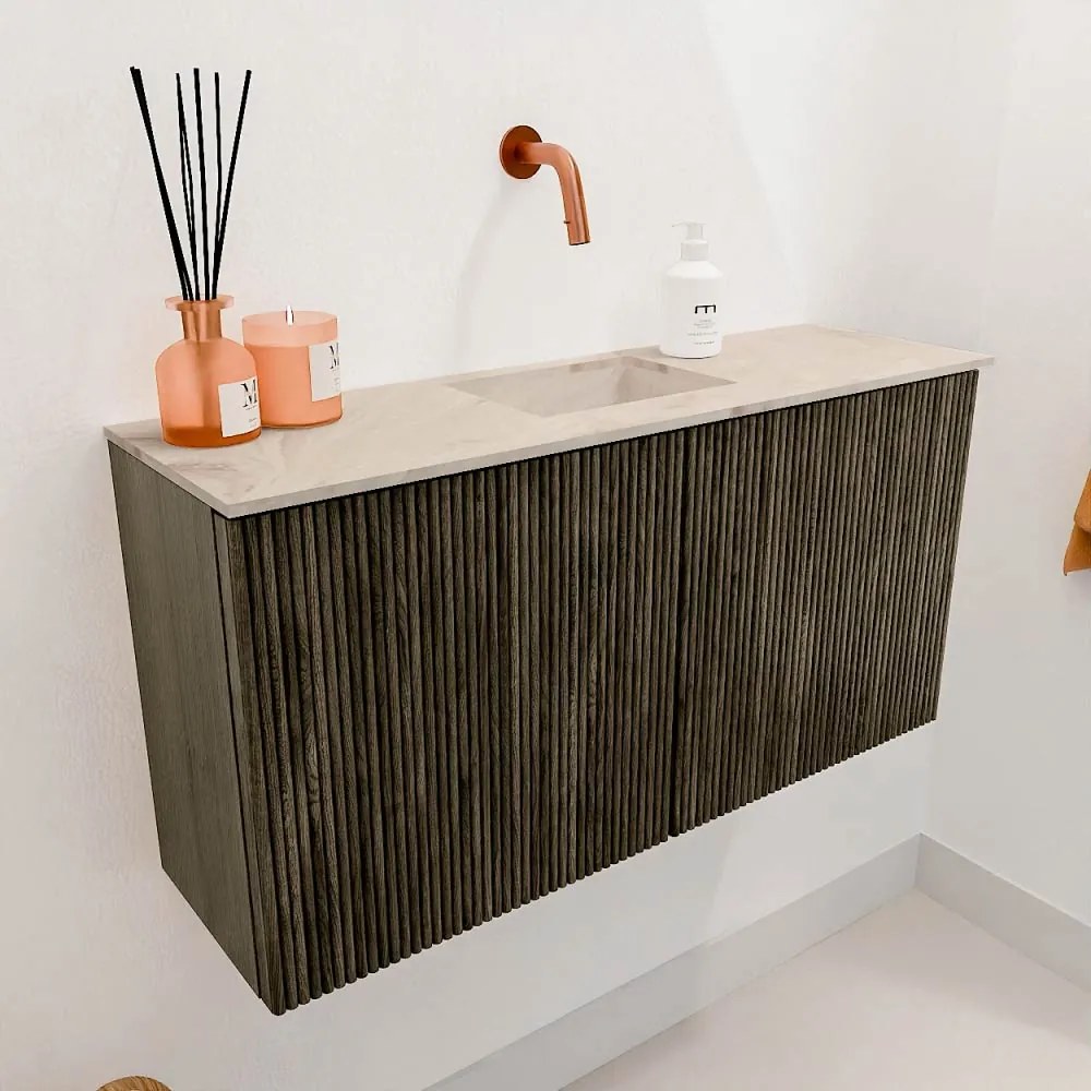 Mondiaz Joya DLux 80cm toiletmeubel shadow met wastafel faye midden zonder kraangat frappe