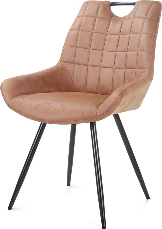 Eetkamerstoel SC3 - lederlook Soft cognac