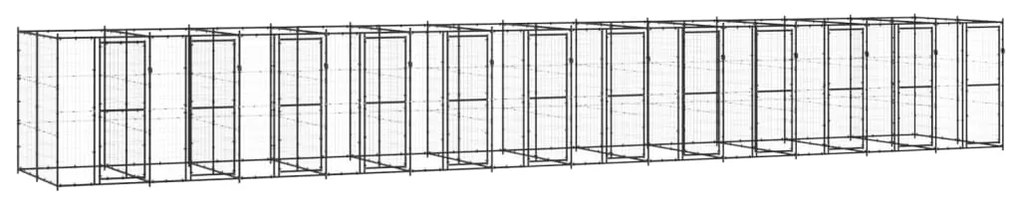 vidaXL Hondenkennel 29,04 m² staal