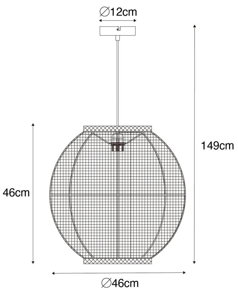Oosterse hanglamp zwart 46 cm - RobOosters E27 ovaal Binnenverlichting Lamp