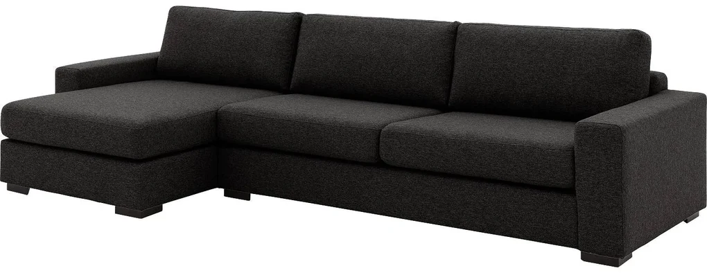 Goossens Hoekbank Lucca Met Chaise Longue grijs, stof, 3-zits, stijlvol landelijk