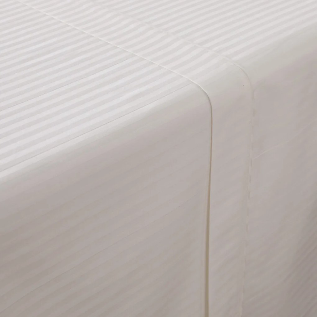 Blanco satijnen katoenen laken, 153 draden, Gestreept Opaal