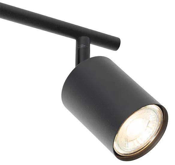 Industriële Spot / Opbouwspot / Plafondspot zwart met hout kantelbaar 3-lichts - Jeana Industriele / Industrie / Industrial GU10 Binnenverlichting Lamp