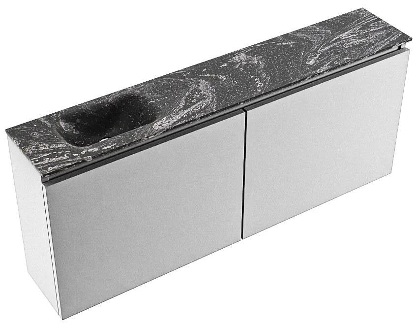 Mondiaz Ture DLux toiletmeubel 120cm plata met wastafel lava links met kraangat