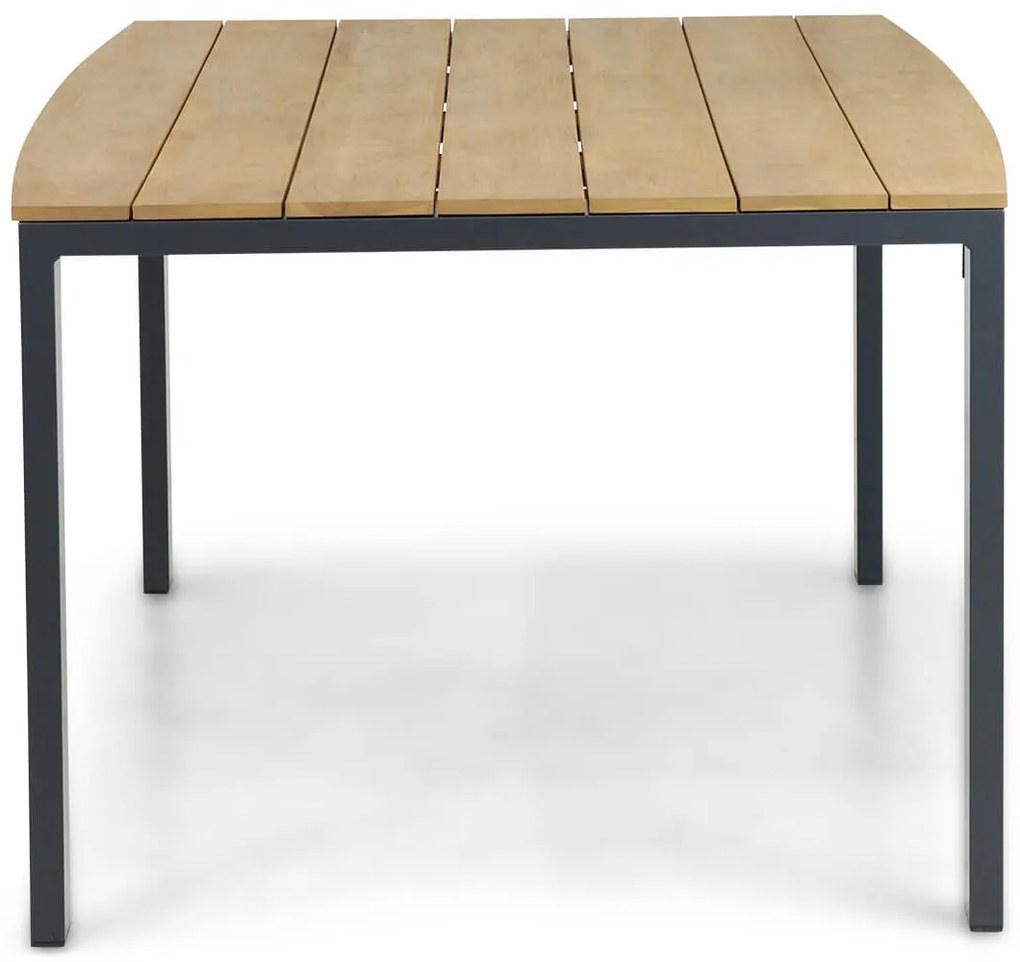 Dining Tuintafel rechthoekig 220 x 109 cm Aluminium/teak Grijs Lino