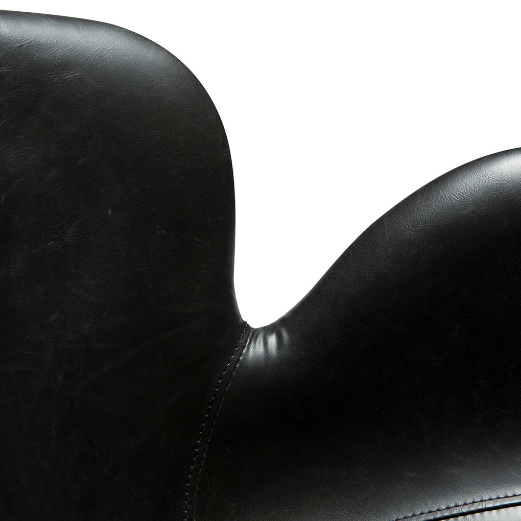 Dan-Form Gaia Draaibare Design Lounge Stoel Zwart Kunstleer
